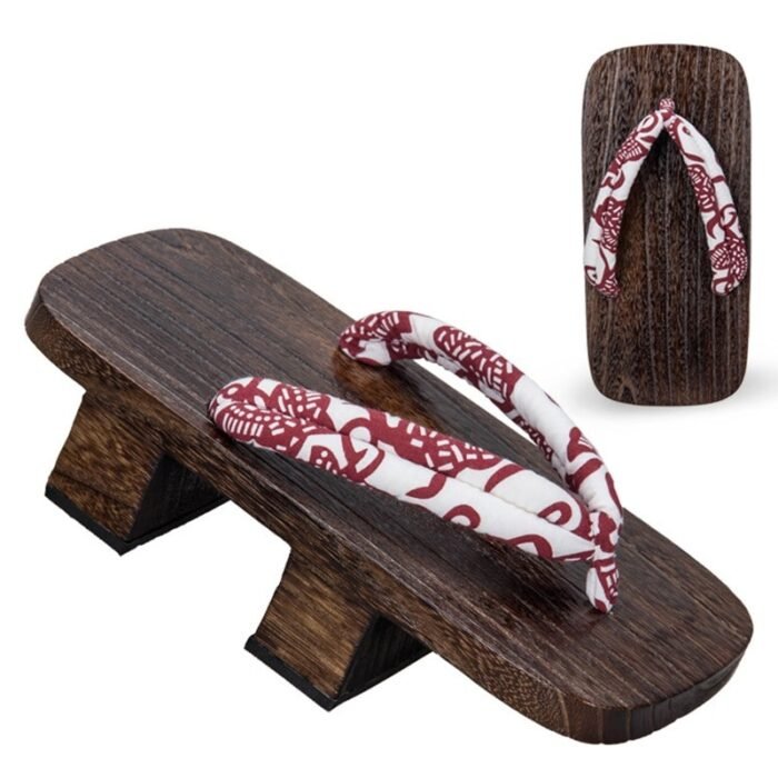 Geta Japonaise femme en bois à motif traditionnel