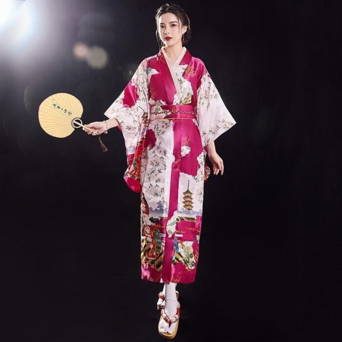 Kimono Japonais Rose foncé