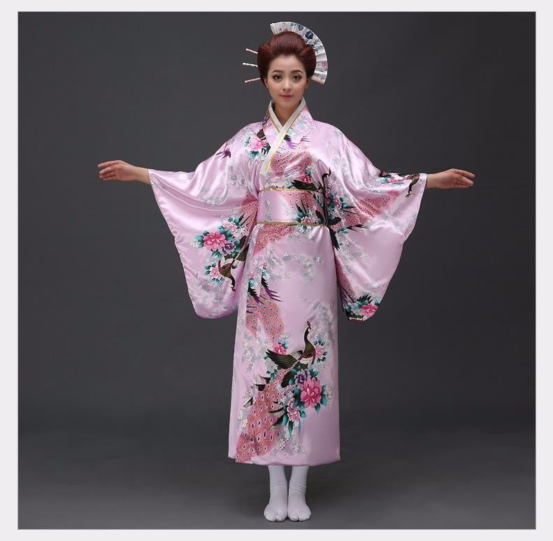 Kimono Japonais Femme Traditionnel Rose