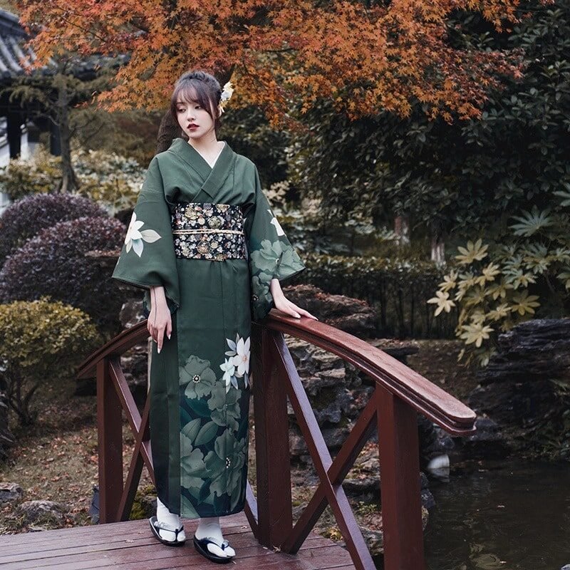 Kimono Japonais Femme Vert