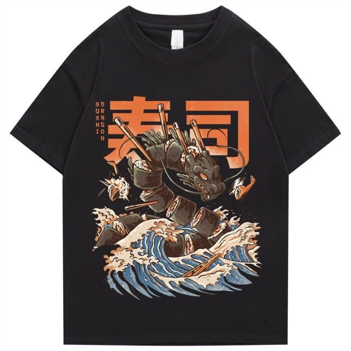T-Shirt Japonais Sushi Noir