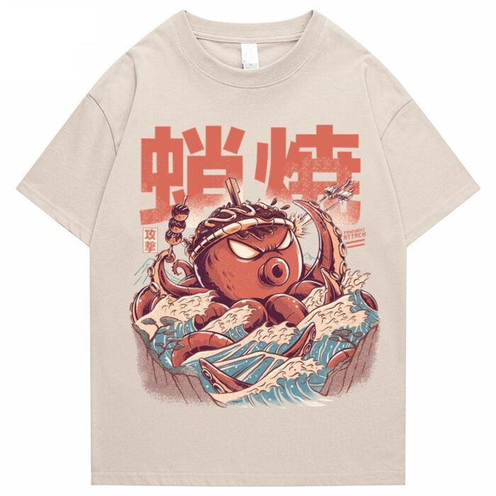 T-Shirt Japonais Takoyaki Beige