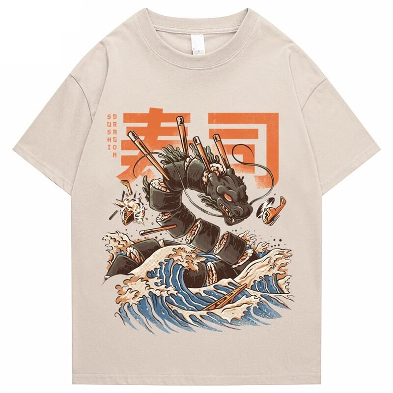 T-Shirt Japonais Sushi Beige