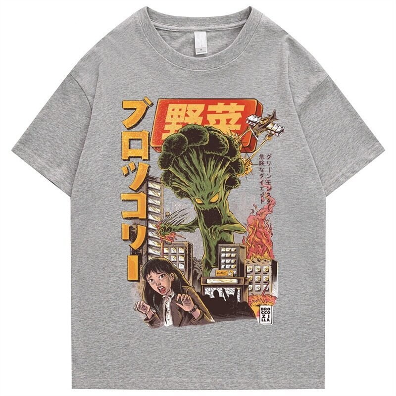 T-Shirt Japonais Manga Gris