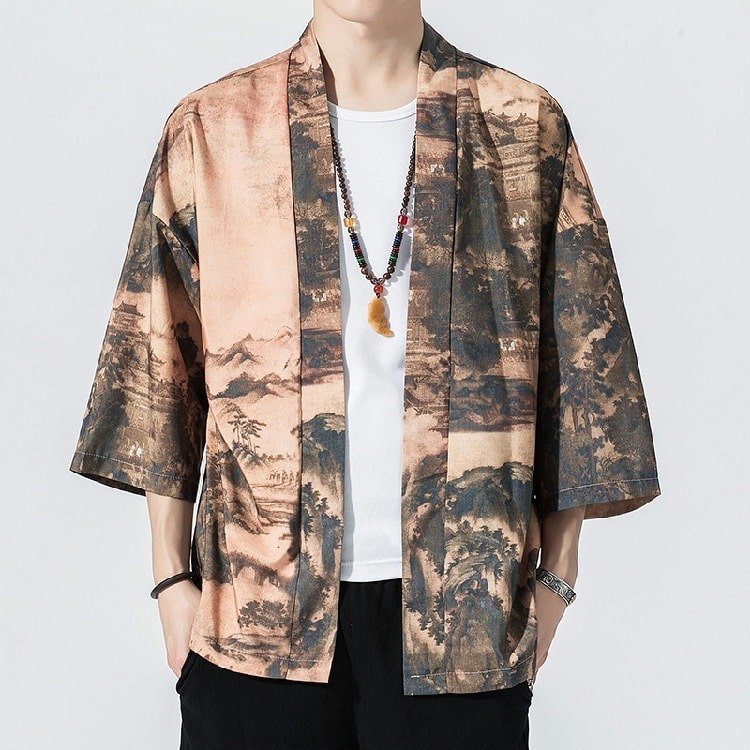 Veste Kimono Homme Paysage Japonais
