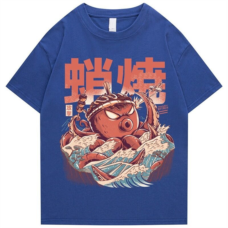 T-Shirt Japonais Takoyaki Bleu