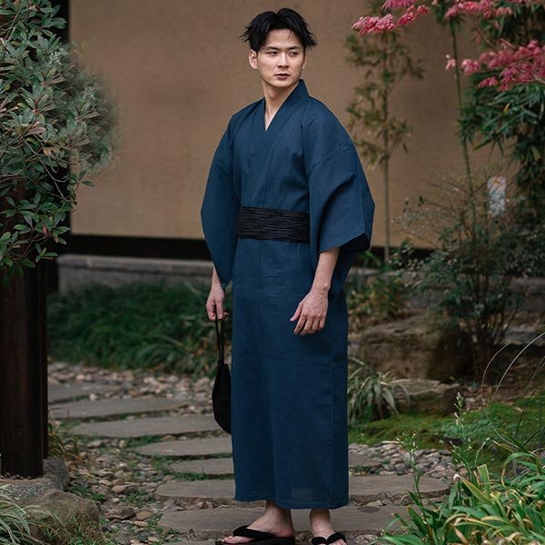 Kimono Japonais Homme Bleu