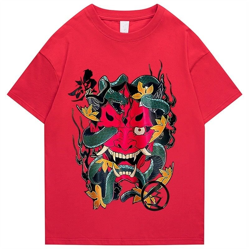 T-Shirt Japonais Oni Rouge