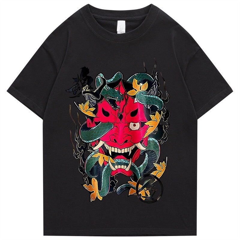 T-Shirt Japonais Oni Noir