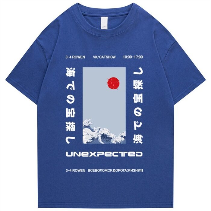 T-Shirt Japonais Vintage Bleu
