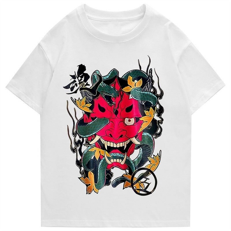 T-Shirt Japonais Oni Blanc