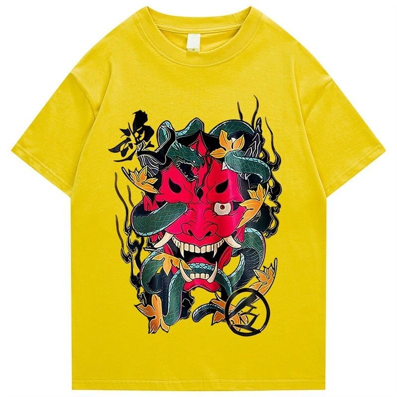 T-Shirt Japonais Oni Jaune